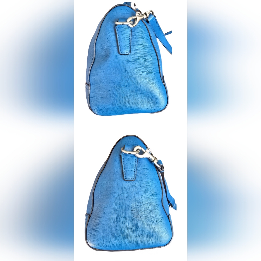 Coach Saffiano Leather Mini Satchel in Blue & matching Wallet VGUC - Picture 8 of 15